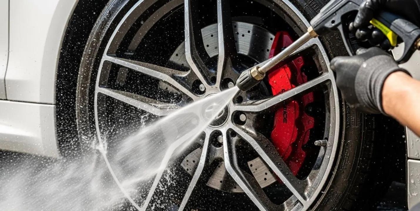 Como remover chiclete e manchas de óleo de garagem com jato de pressão.