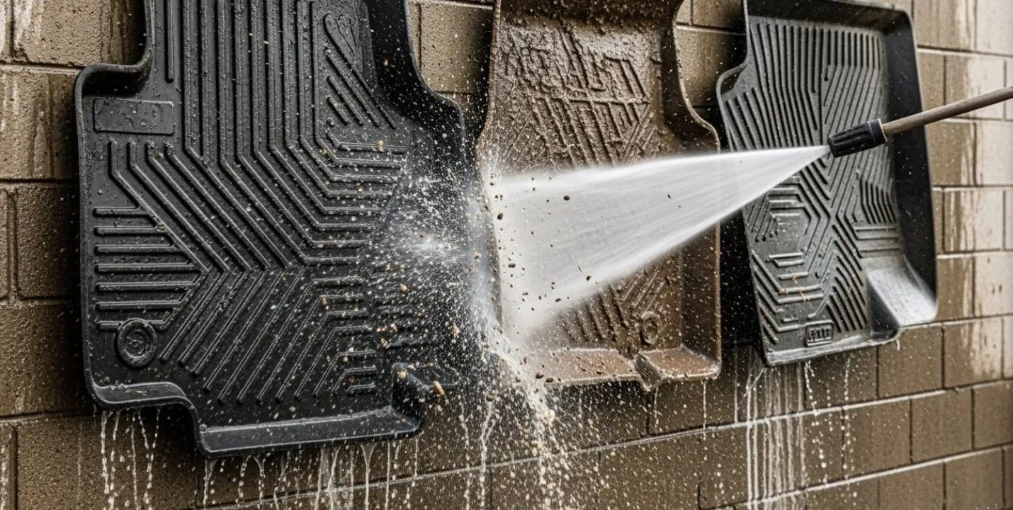 Aplicação do jato de alta pressão para remoção de resíduos em lava car